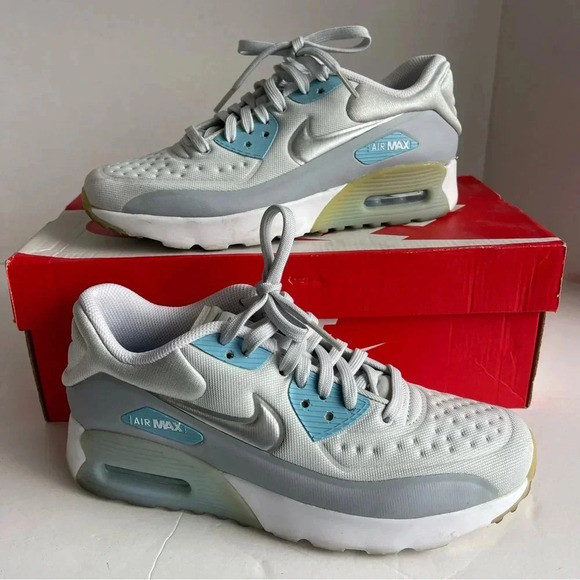 Nike YOUTH Air Max 90 Ultra SE Silver Grey YOUTH SIZE 5Y Women size 6.5